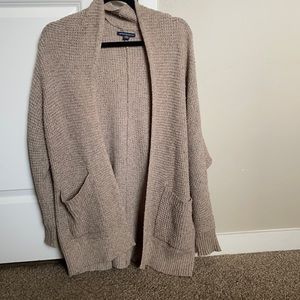 American Eagle Oversized Beige Knit Cardigan